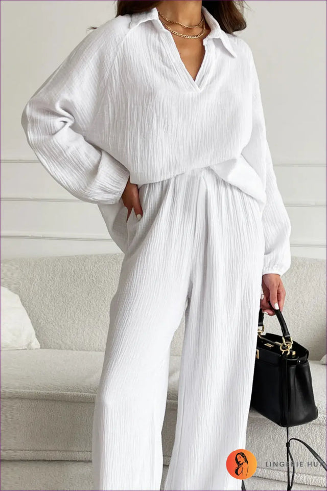 Lounge Set with Ribbed Texture - Sunday Morning Ritual
