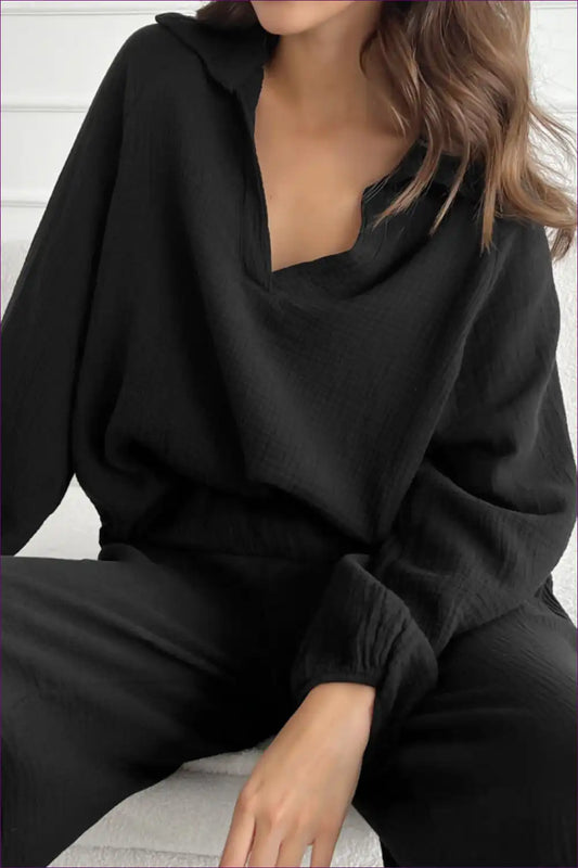 Lounge Set with Ribbed Texture - Sunday Morning Ritual for All Season, Casual, co Ord, Everyday,