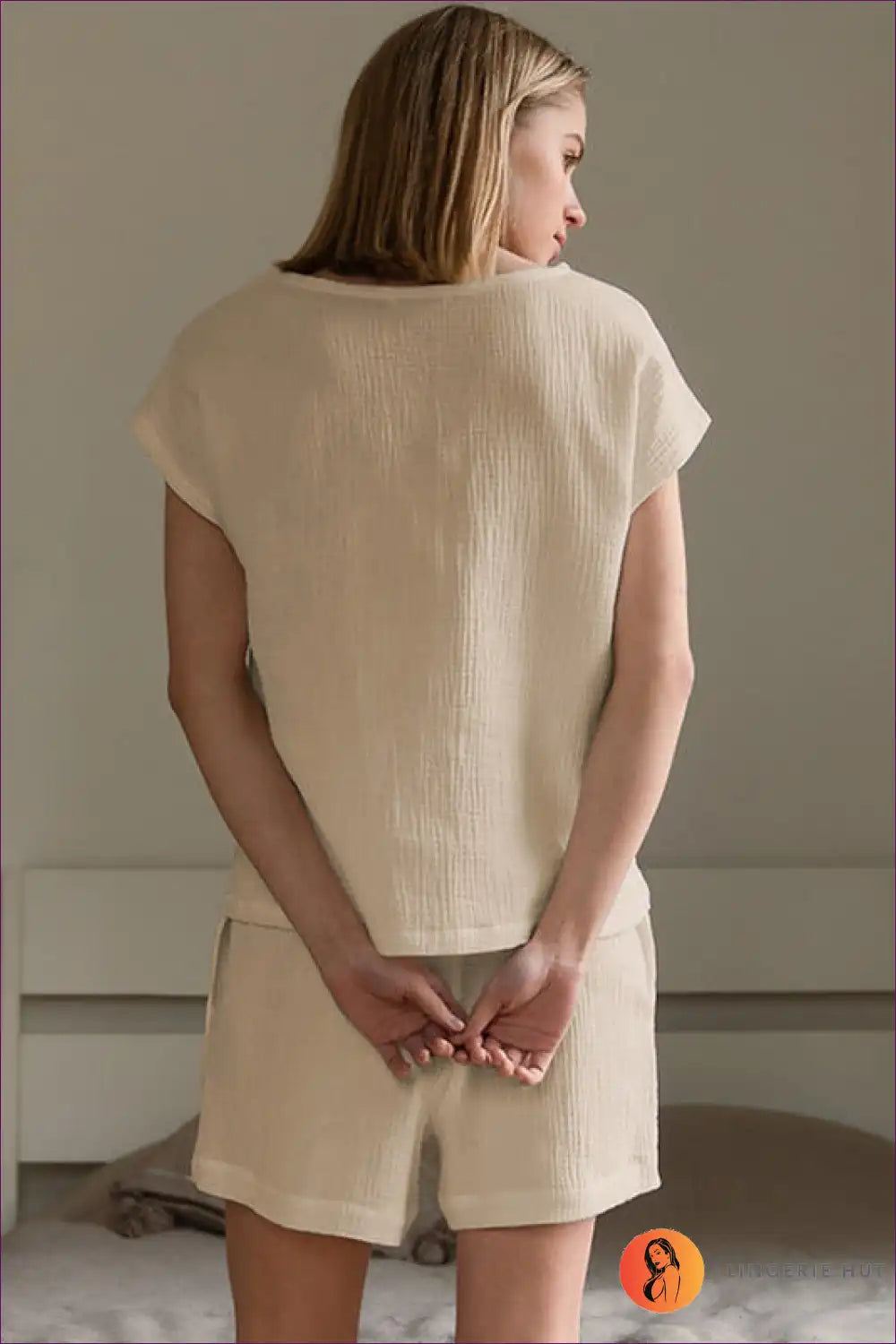 Lounge Set with Textured Fabric - Minimalist Comfort for All Season, Casual, Cotton, Everyday,