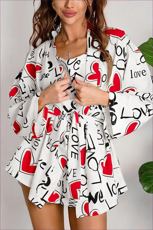 Love Print Co-ord Set - Day to Night Effortless Style - co Ord - Outfit Sets - Lingerie Hut - All Season • Casual
