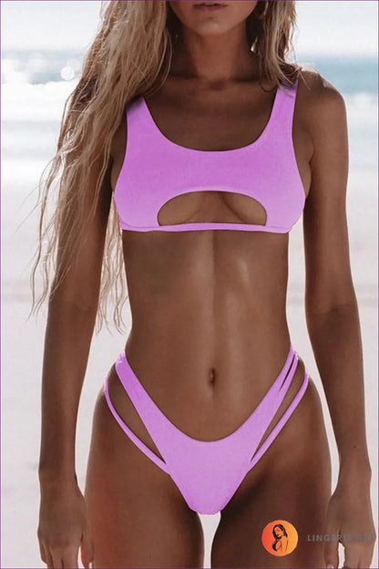 Stun On The Beach With Our Low Waist Back Closure Cut Out Bikini. Elegance, Style, And Confidence Combined.