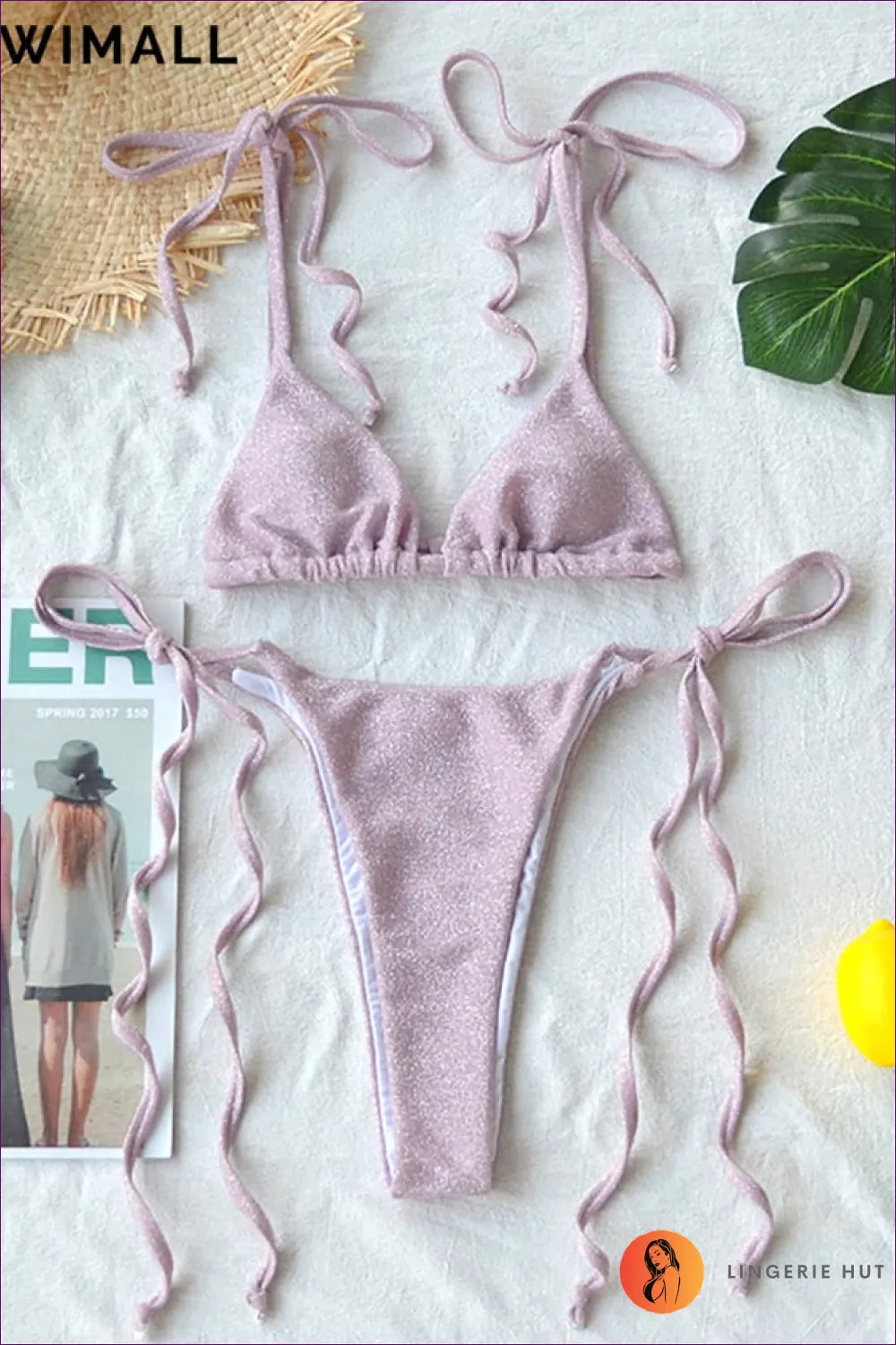 Unveil Your Beach Glamour With Our Low-waist Splicing Bikini Set. Featuring Wire-free Comfort And Versatile