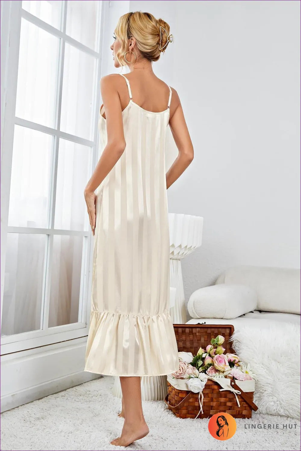 Luxe Ivory Satin Slip Dress - Elegant Allure