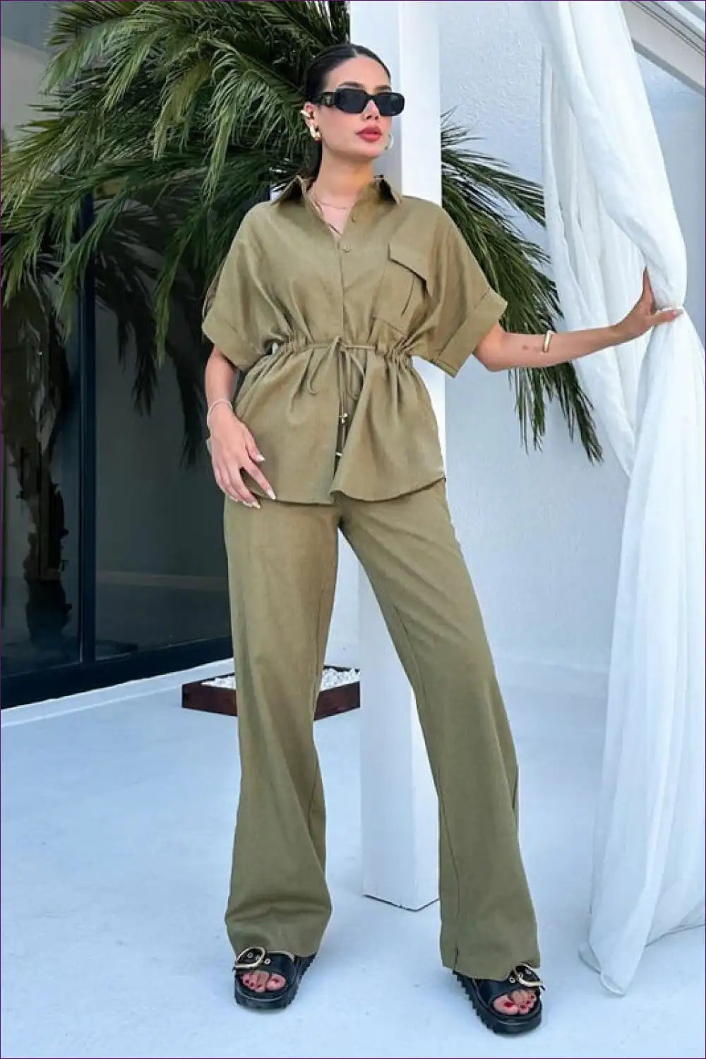 Luxe Safari Chic Co-ord Set - Effortless Elegance for the Modern Woman Casual, co Ord, Everyday, Glamour,