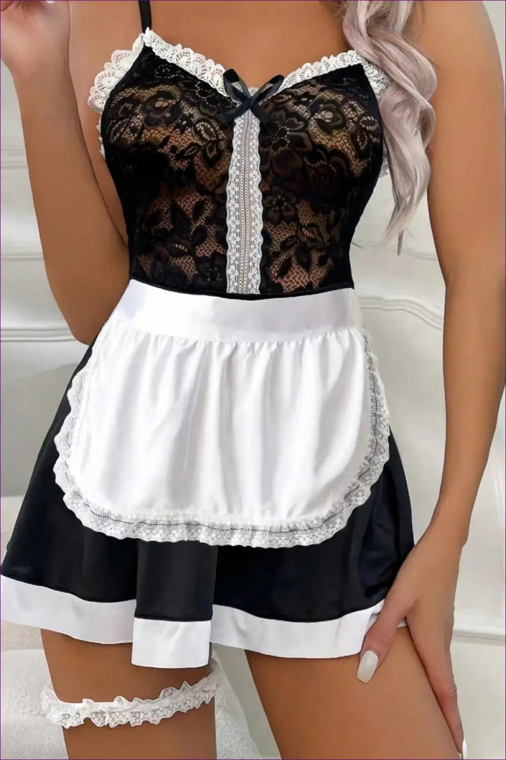 Maid Costume with Bow Trim - Sunkissed Escape - Clubwear • just in • Lace • Lingerie Hut