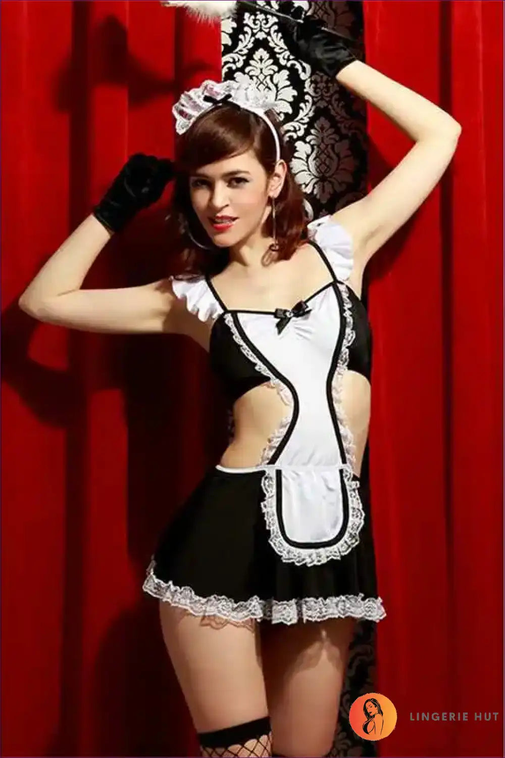Maid Costume with Hollow out See-through Style - Daring Night Drama for Clubwear, Costume, Cutout, just In,