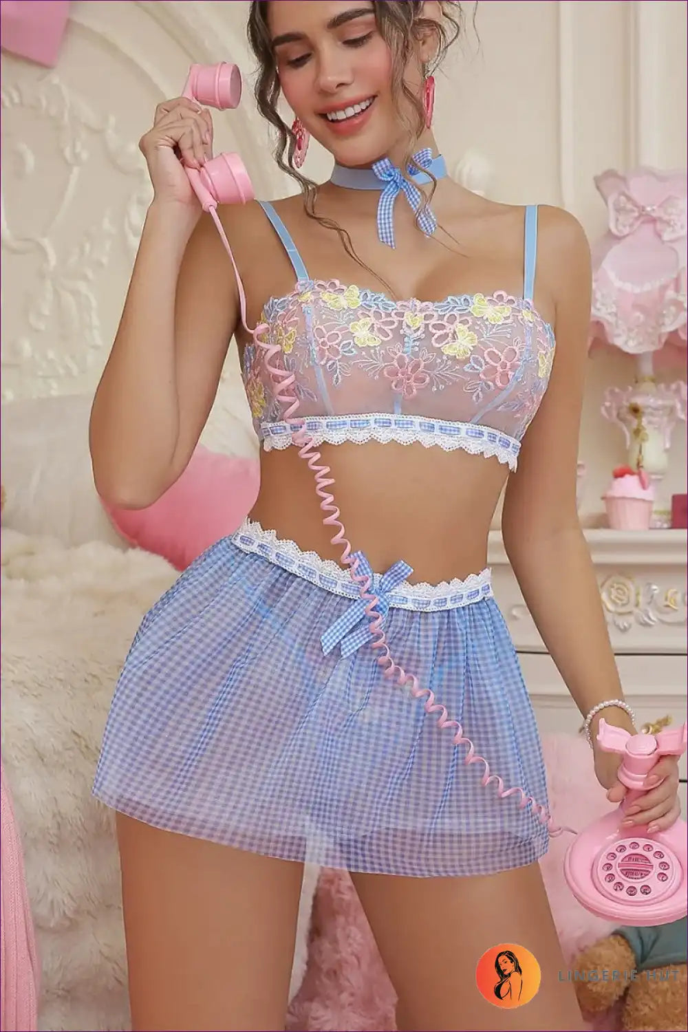 Maid Costume with Open Crotch Detail - Bold Lingerie Play for Costume, just In, Lace, Lingerie,