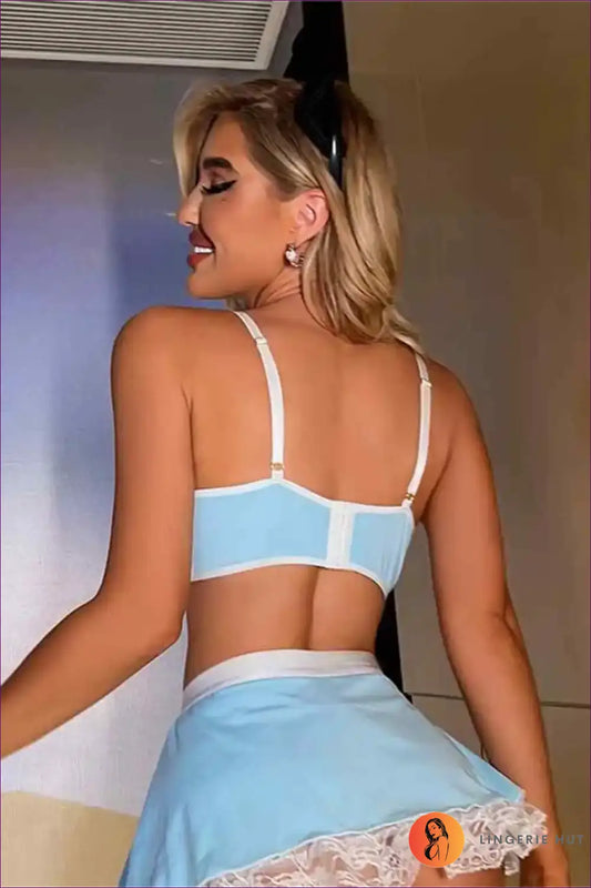 Maid Costume Outfit Set - Fantasy Roleplay Ready - Costumes - Lingerie Hut - Crop • Lace • Mini