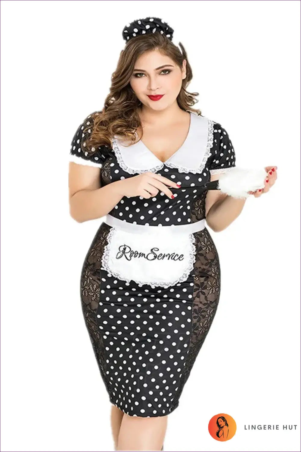 Maid Costume with Peter Pan Collar - Retro Charm - 01 / Xxl - just in • Party • Role Play - Lingerie Hut