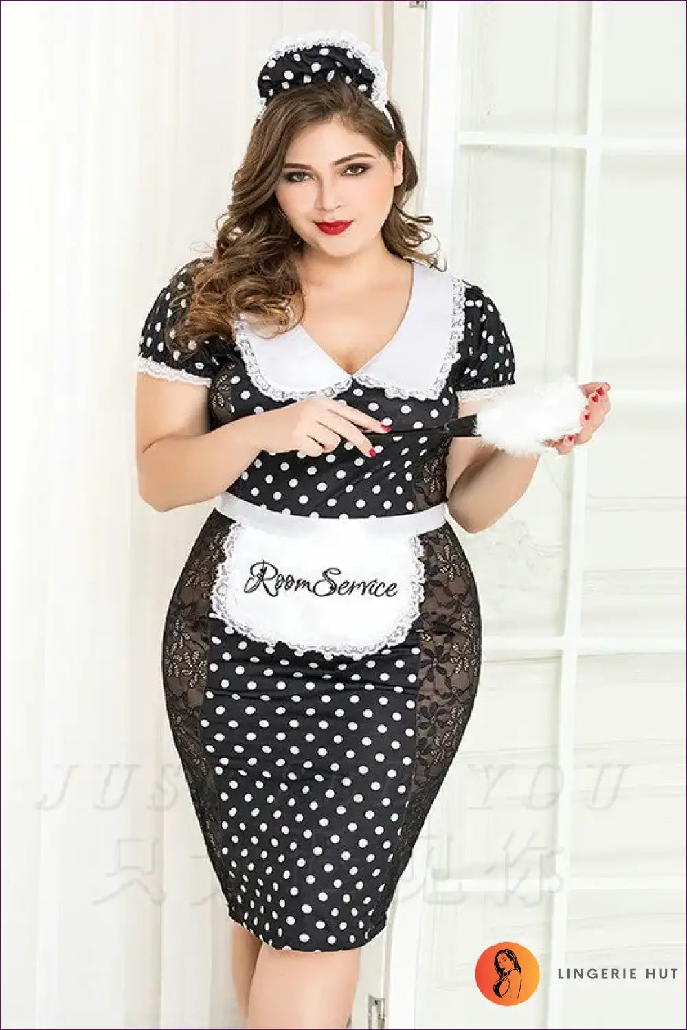 Maid Costume with Peter Pan Collar - Retro Charm - 01 / Xxl - just in • Party • Role Play - Lingerie Hut