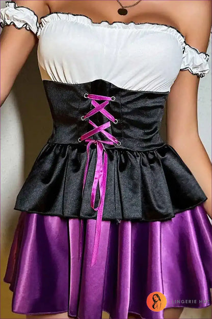 Maid Costume with Spaghetti Straps - Lolita Club Playfulness for Casual, Clubwear, Costume, Cotton, Halloween