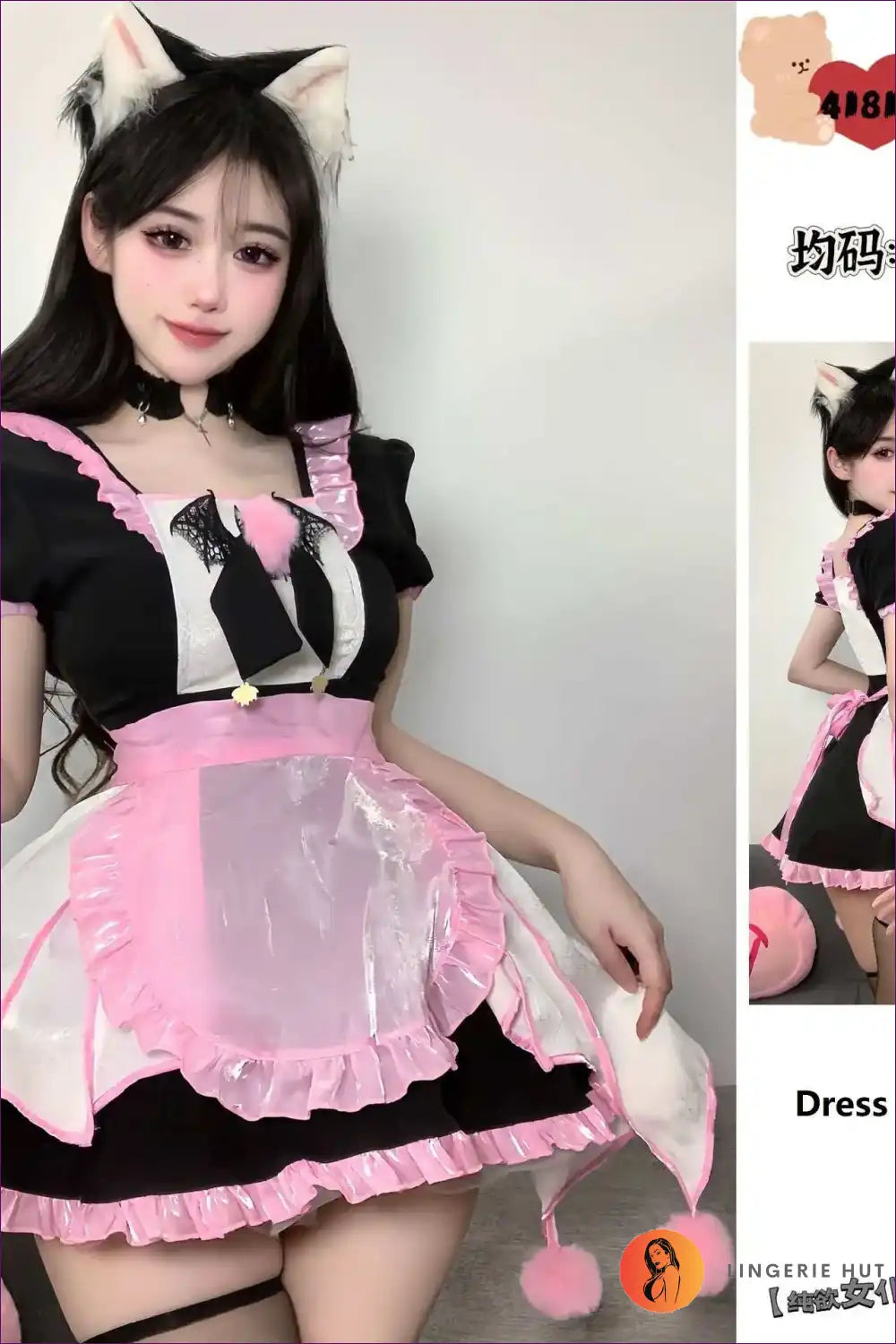 Maid Costume with Sweet Lolita Skirt - Cute Cosplay Outfit for Casual, Costume, Cotton, just In,