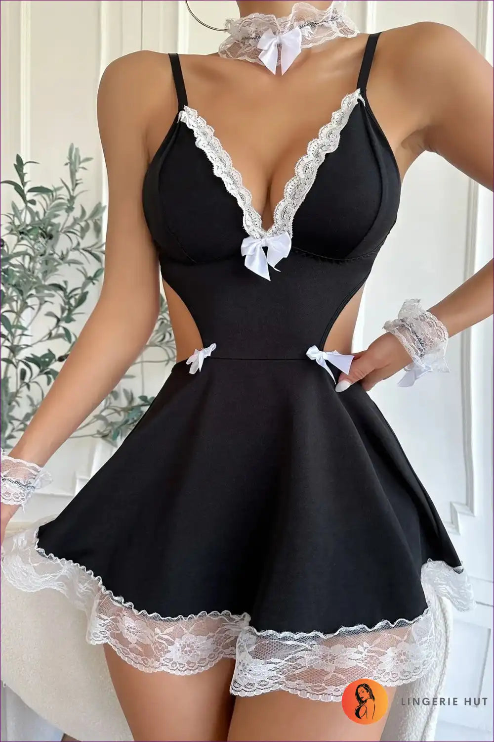 Maid Outfit with Lace Temptation and Backless Uniform - After-dark Play Set for Backless, Costume, just In,