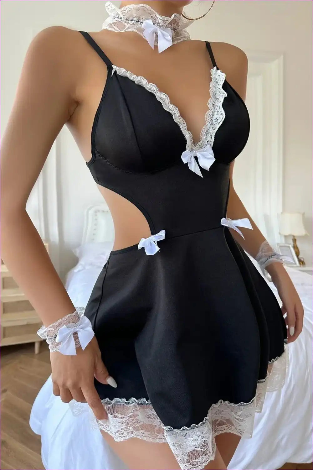 Maid Outfit with Lace Temptation and Backless Uniform - After-dark Play Set for Backless, Costume, just In,