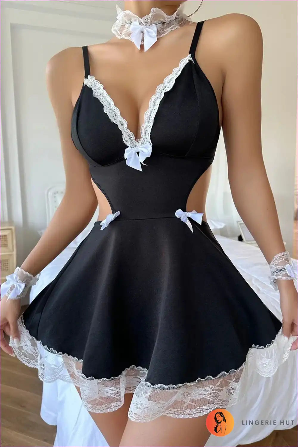 Maid Outfit with Lace Temptation and Backless Uniform - After-dark Play Set for Backless, Costume, just In,