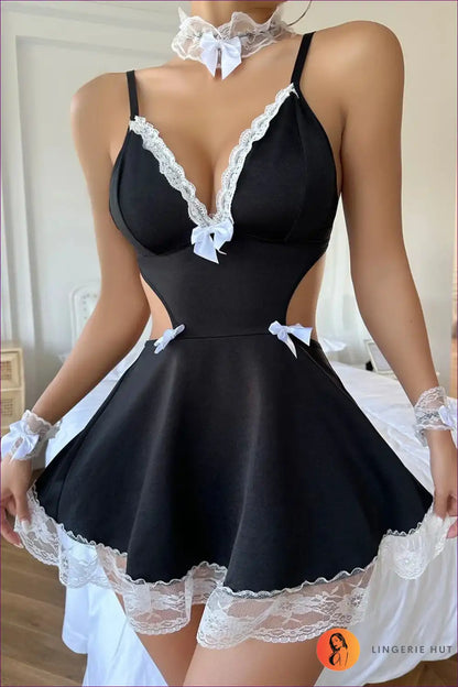 Maid Outfit with Lace Temptation and Backless Uniform - After-dark Play Set for Backless, Costume, just In,
