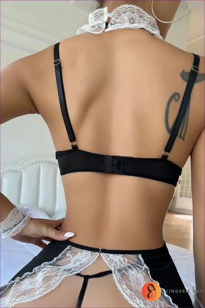 Maid Outfit with Lace Temptation and Backless Uniform - After-dark Play Set for Backless, Costume, just In,