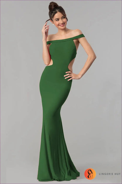 Cut-out Maxi Dress - not your Basic Black Tie Look - s / Green - Dresses - Lingerie Hut - All Season • Backless