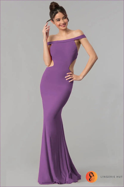 Cut-out Maxi Dress - not your Basic Black Tie Look - s / Purple - Dresses - Lingerie Hut - All Season • Backless