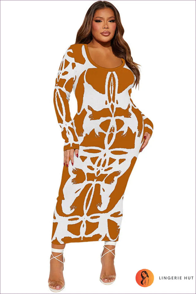 Abstract Print Maxi Dress - Effortless Artistic Flair