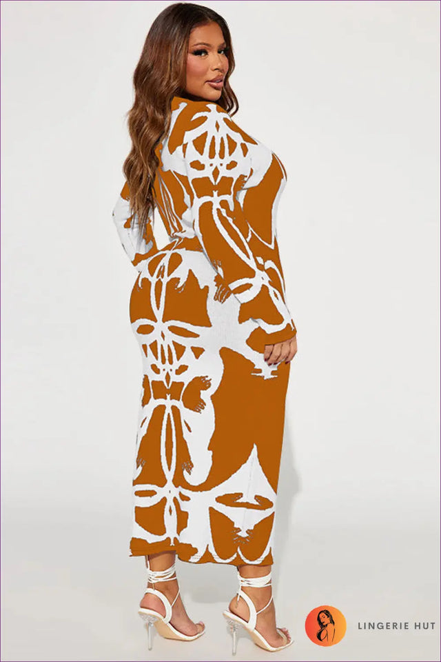 Abstract Print Maxi Dress - Effortless Artistic Flair