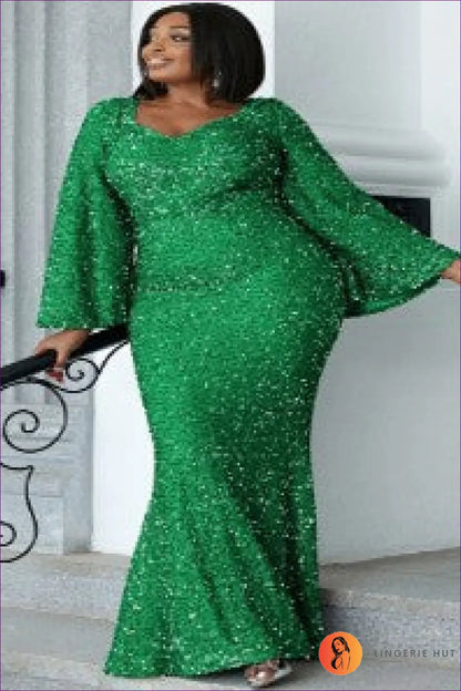 Sequin Maxi Dress - the one They’ll Ask About - 2xl / Green - Dresses - Lingerie Hut - All Season • Evening Wear