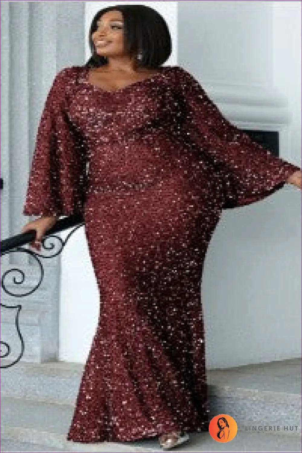 Sequin Maxi Dress - the one They’ll Ask About - 2xl / Burgundy - Dresses - Lingerie Hut - All Season • Evening Wear
