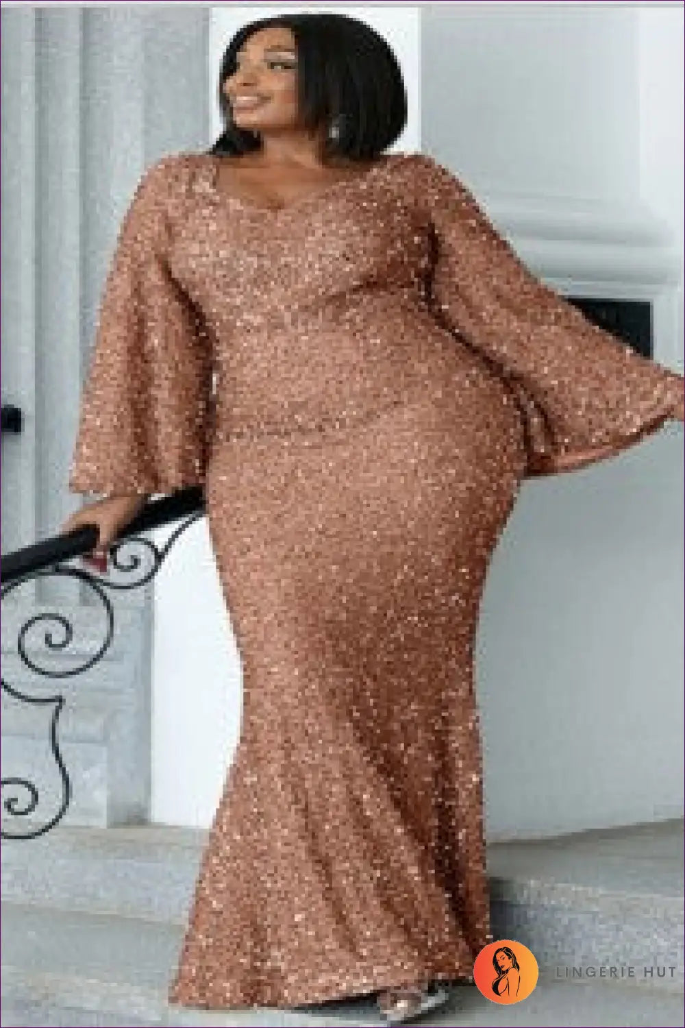 Sequin Maxi Dress - the one They’ll Ask About - 2xl / Gold - Dresses - Lingerie Hut - All Season • Evening Wear