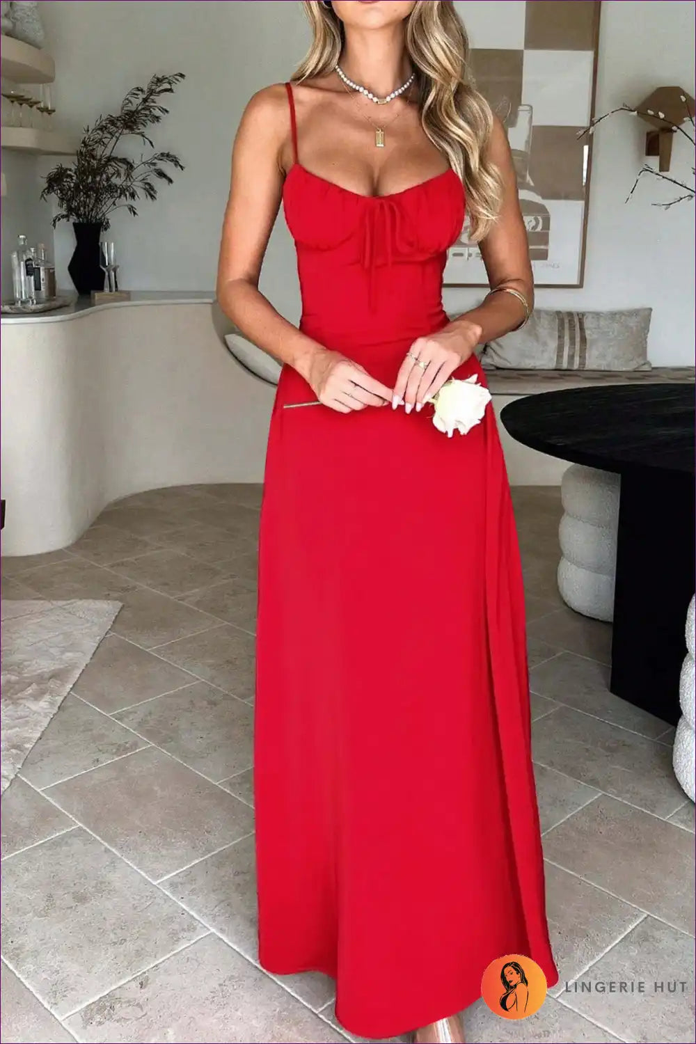 Maxi Dress with Architectural Print - Artistic Expression for A-line, All Season, Boho, Casual,