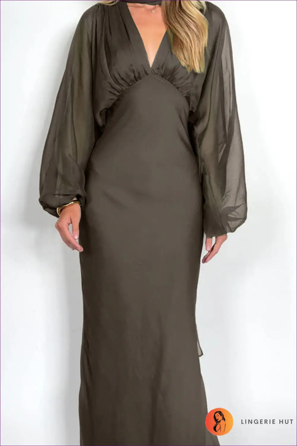 Maxi Dress with Balloon Sleeves - Effortless Romance - Dresses - Lingerie Hut - A-line • All Season • Boho • Chiffon