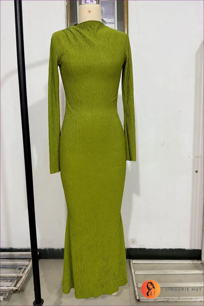 Maxi Dress with Bell Sleeves - Bohemian Sophistication - s / Green - Dresses - Lingerie Hut - A-line • All Season