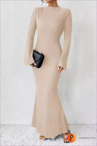 Maxi Dress with Bell Sleeves - Bohemian Sophistication - s / Apricot - Dresses - Lingerie Hut - A-line • All Season