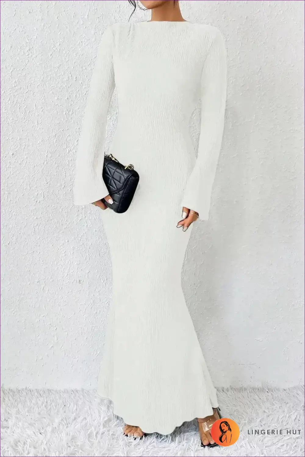 Maxi Dress with Bell Sleeves - Bohemian Sophistication - s / White - Dresses - Lingerie Hut - A-line • All Season