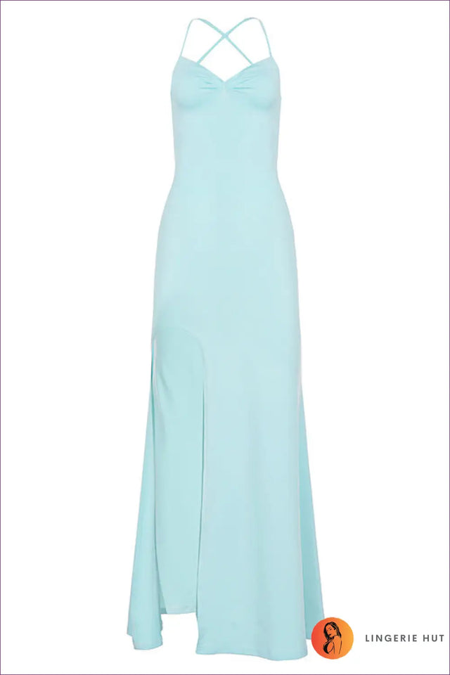 Maxi Dress with Bow Back and High Split - Holiday Muse