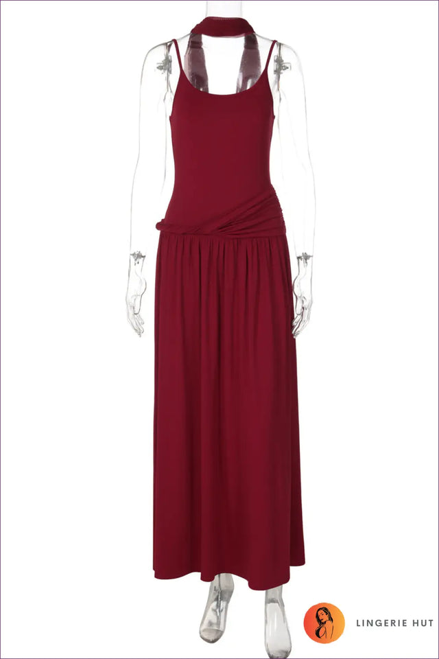 Maxi Dress with Choker Neckline - Effortless Summer Evenings