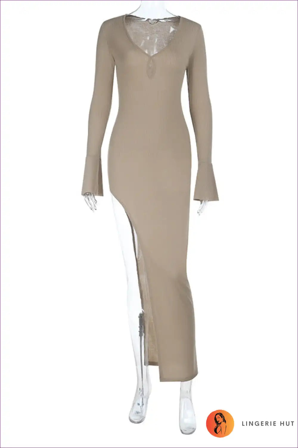 Maxi Dress with Cutout Details - Evening Allure for Autumn, Bodycon, Cutout, Date Night,