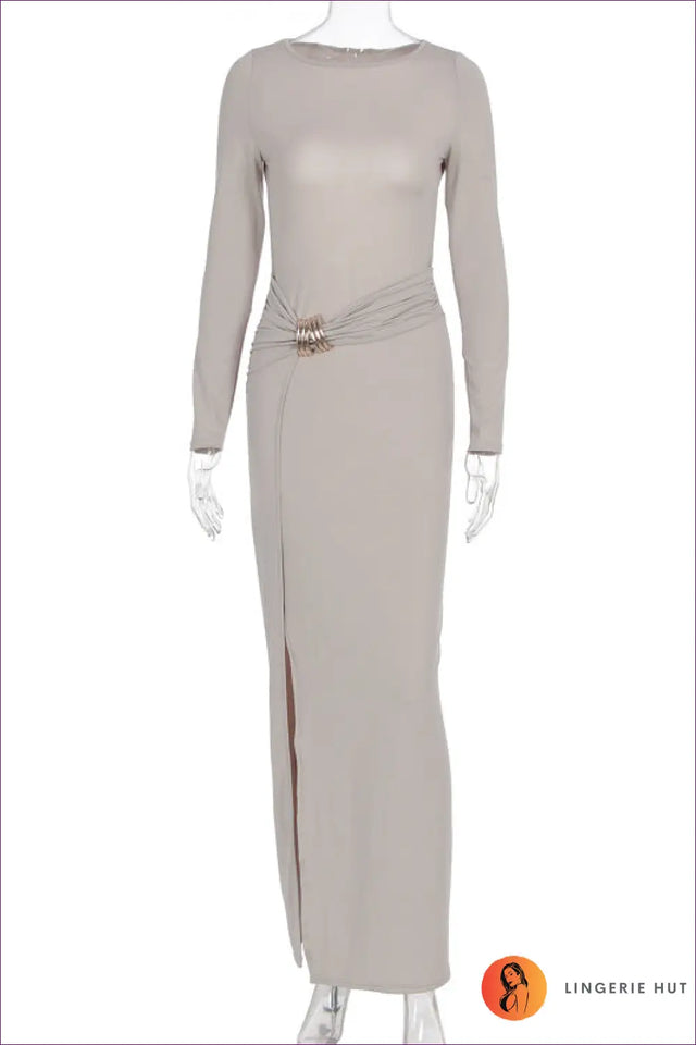 Maxi Dress with Draped Waist - Effortless Elegance
