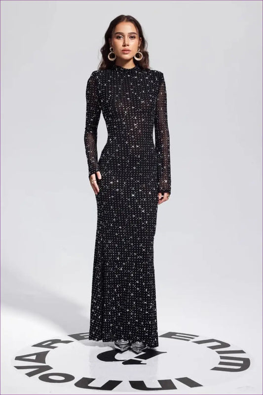 Maxi Dress with Embellished Detail - Statement Glamour - Dresses - Lingerie Hut - All Season • Bodycon • Evening Wear