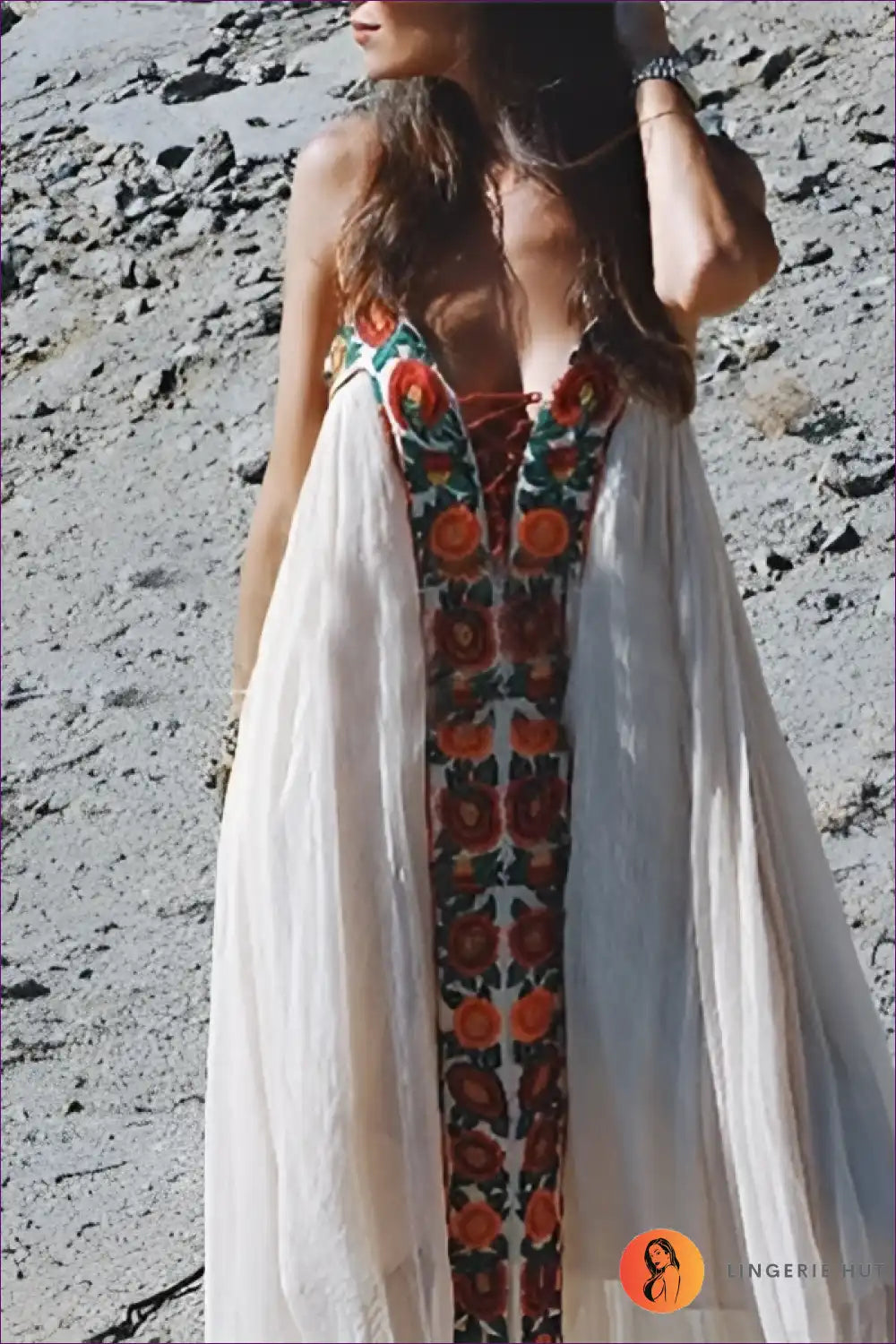 Maxi Dress with Embroidered Details - Artisan Elegance for A-line, Boho, Casual, Dress, Everyday