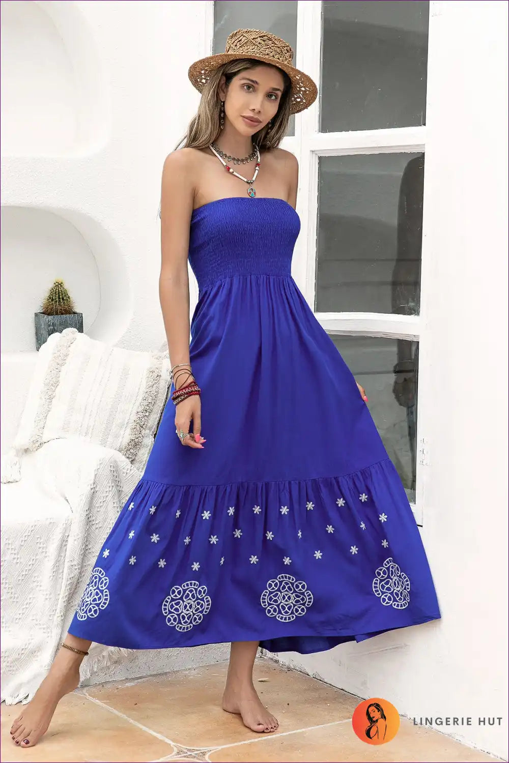 Maxi Dress with Embroidered Details - Bohemian Luxury for A-line, Boho, Casual, Dress, Evening Wear