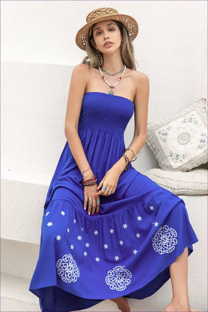 Maxi Dress with Embroidered Details - Bohemian Luxury for A-line, Boho, Casual, Dress, Evening Wear