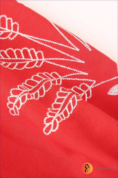 Maxi Dress with Embroidered Details - Effortless Grace for A-line, All Season, Boho, Casual, Cotton