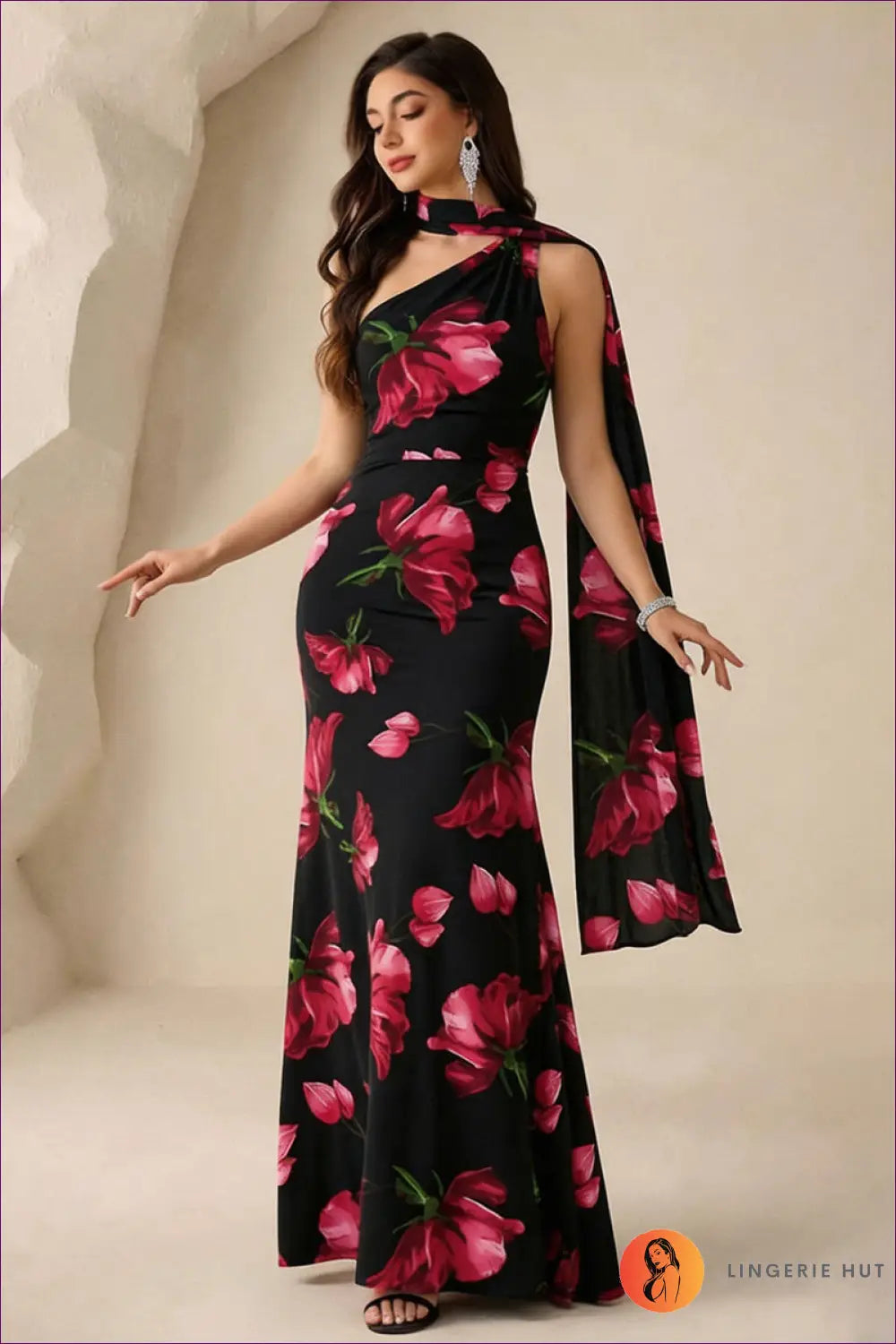 Maxi Dress with Fitted Waist - Late Afternoon Glow - s / Black - Casual • Cotton • Dresses • Everyday - Lingerie Hut
