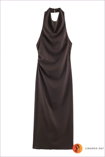 Maxi Dress with Fitted Waist - Sunlit Ease - Xs / Coffee - Backless • Casual • Cotton • Dresses - Lingerie Hut