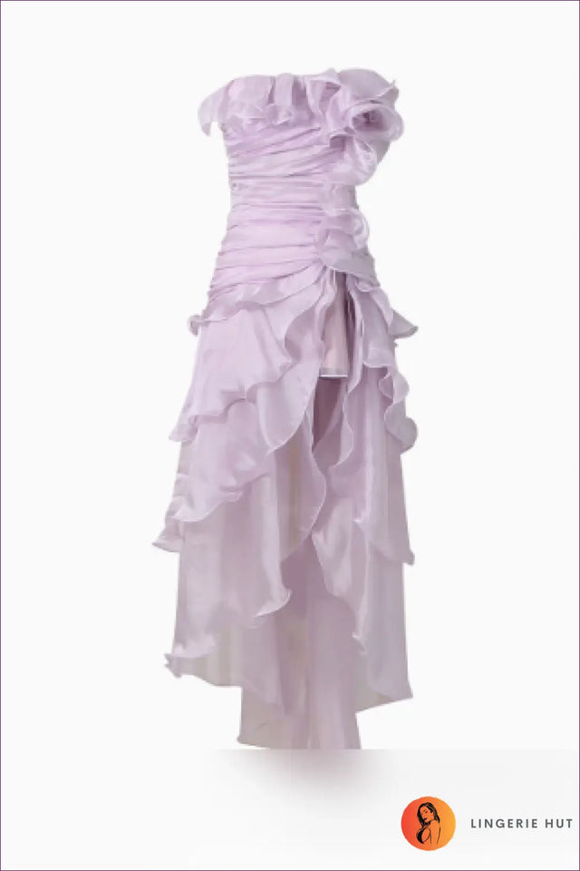 Maxi Dress with Floral Appliqué - Occasion Poise