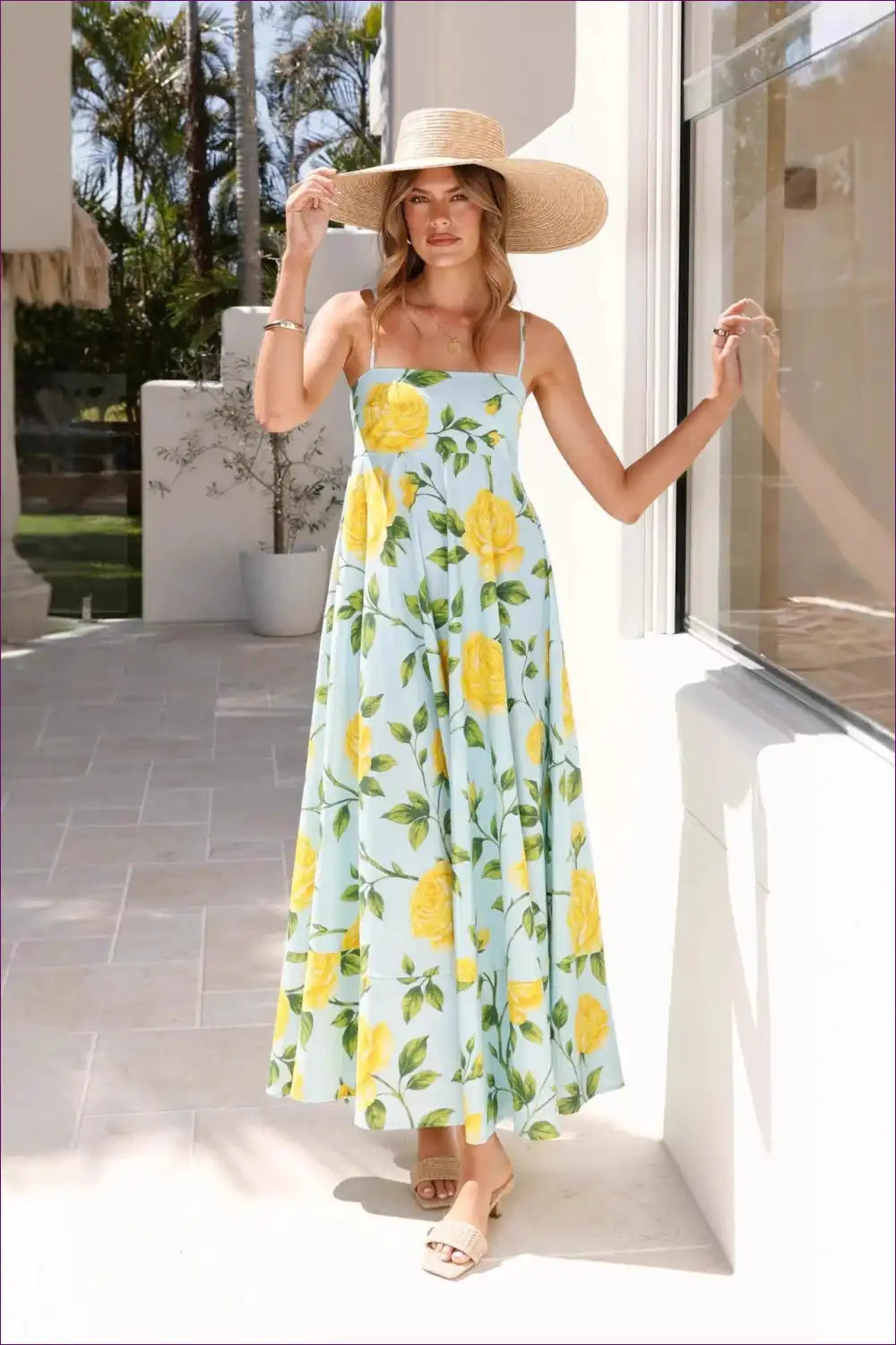 Maxi Dress with Floral Print - Effortless Holiday Chic for A-line, Boho, Casual, Dress, Everyday