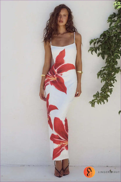 Maxi Dress with Floral Print - Garden Party Grace for A-line, Casual, Dress, Floral, Glamour