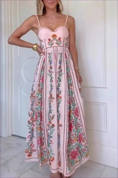 Maxi Dress with Floral Print - Garden Party Grace for A-line, Dress, Floral, Formal Wear, Glamour