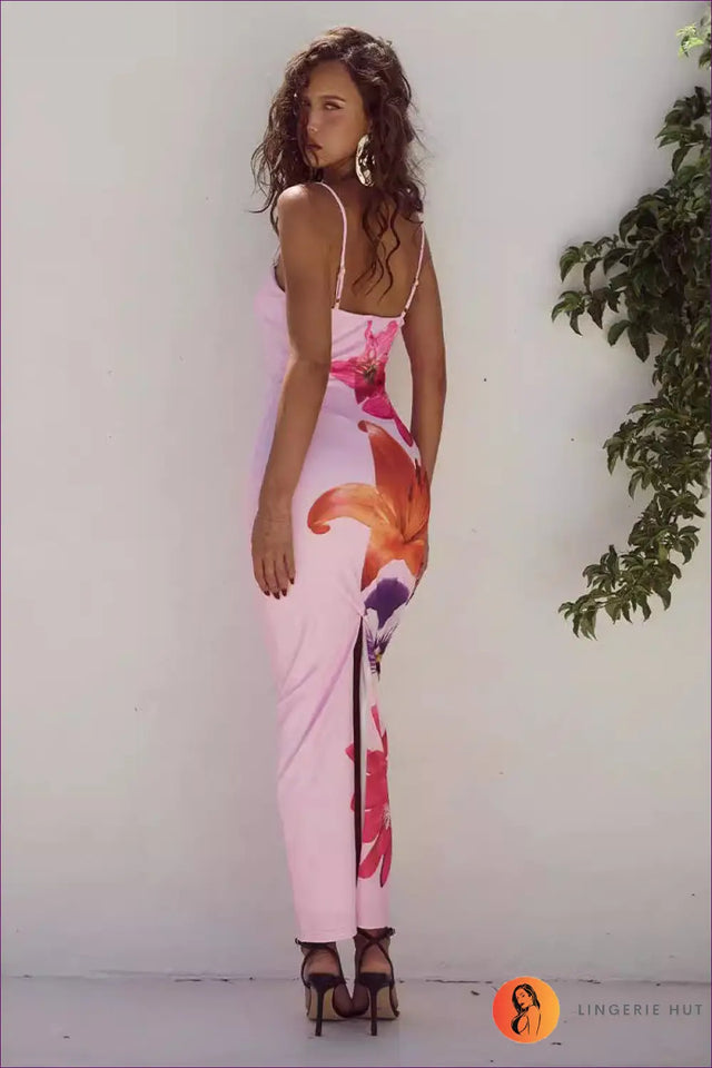 Maxi Dress with Floral Print - Garden Party Grace
