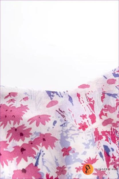 Maxi Dress with Floral Print - Sunset Stroll Elegance for A-line, Boho, Chiffon, Dress,